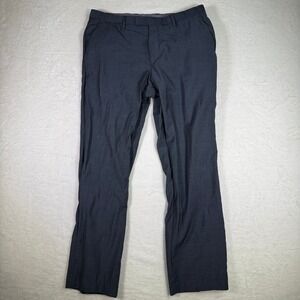 BOSS Hugo Boss Mens Dress Pants Trousers Charcoal Grey Flat Front Size 36R